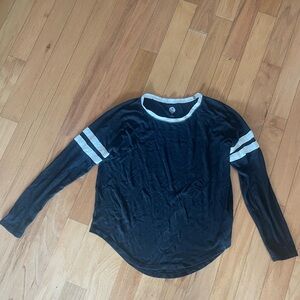 Varsity style Long Sleeve Top with White Stripes